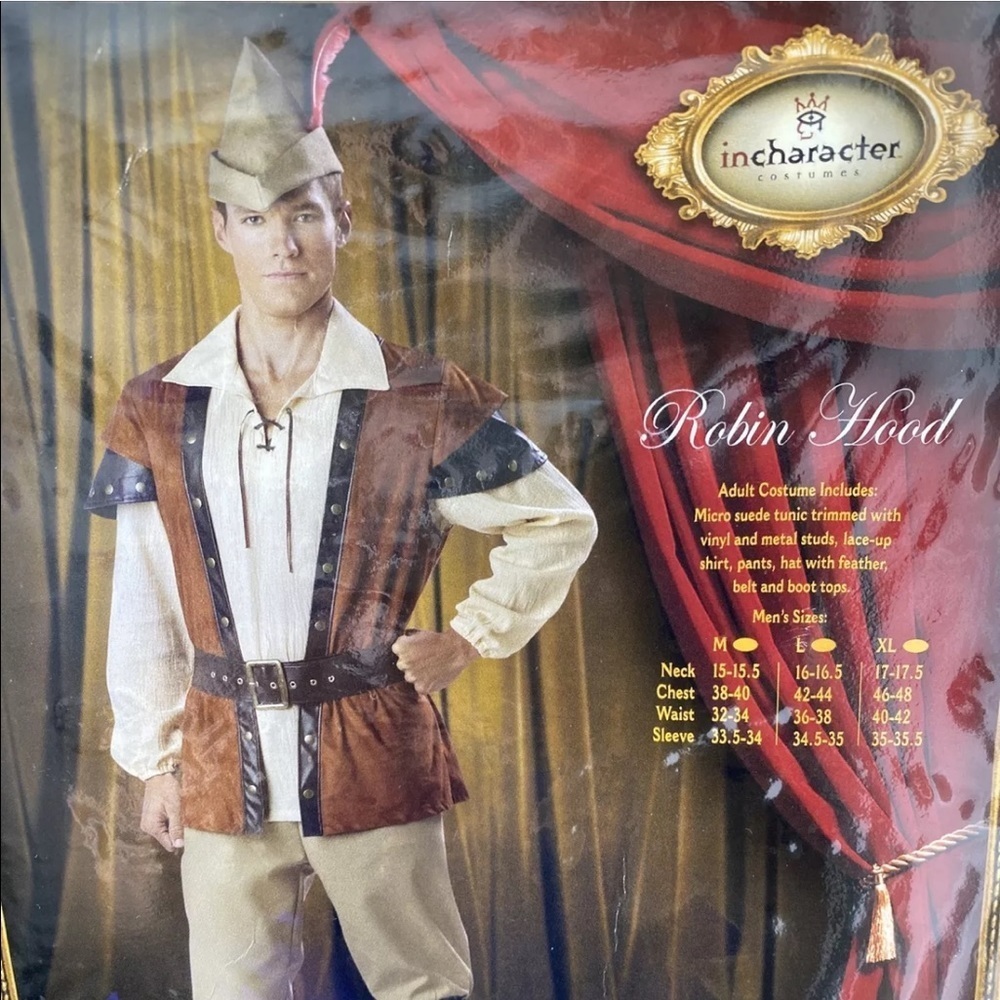 incharacter costumes Mens Robin Hood Costume Medium Complete Style #1013